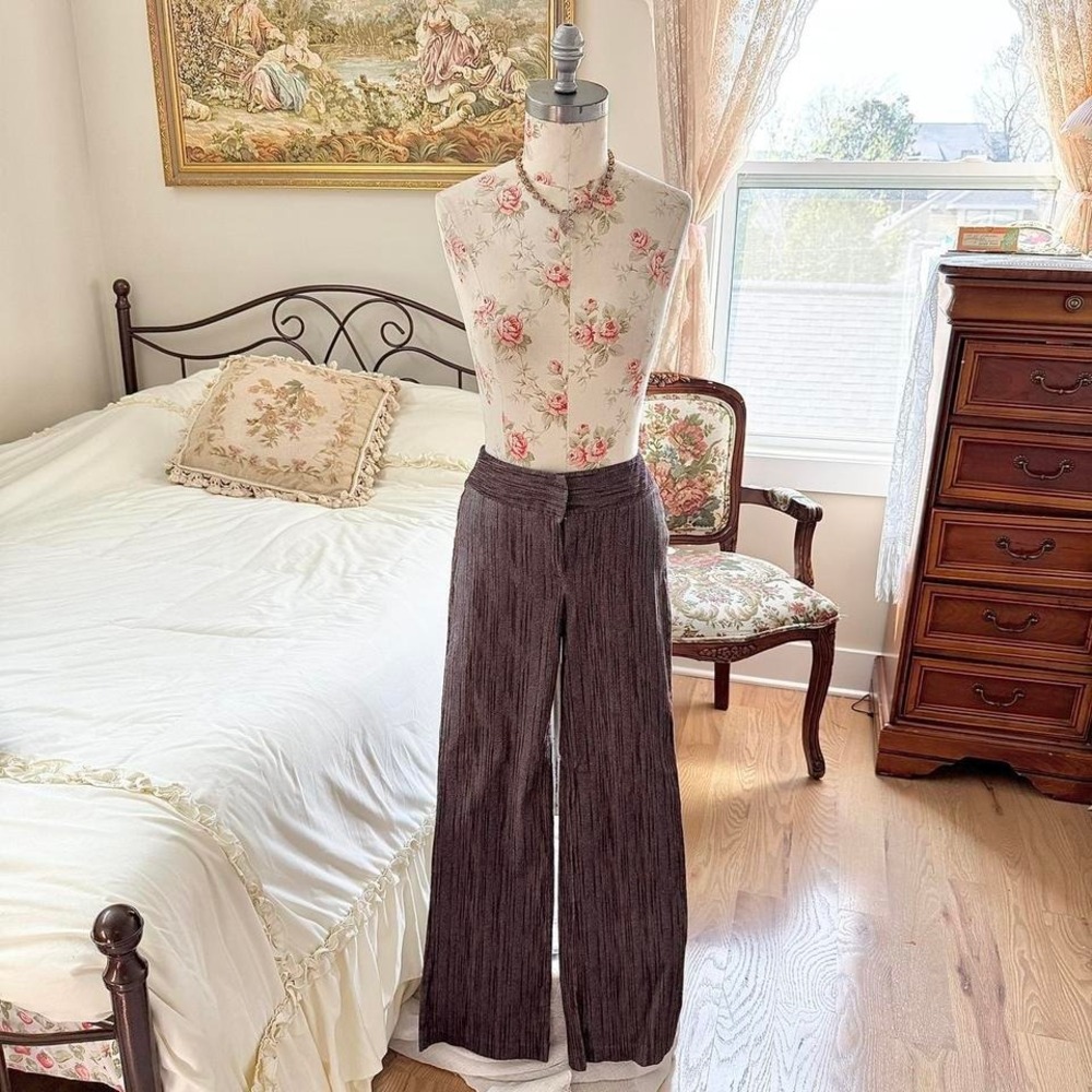 Y2K brown striped pants  Y2K Star City brown wide leg pants size 9